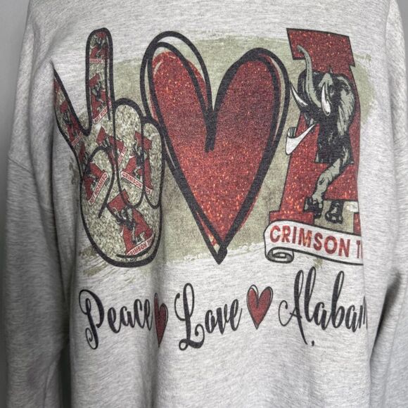 Jerzees Tops - Peace Love Alabama Roll Tide Elephant Sweatshirt, Crewneck, 2XL by Jerzees 2/$50